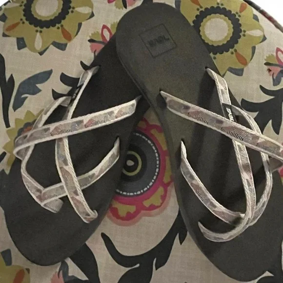 Teva Brown and Cream Women's Sandals - Picture 2 of 5